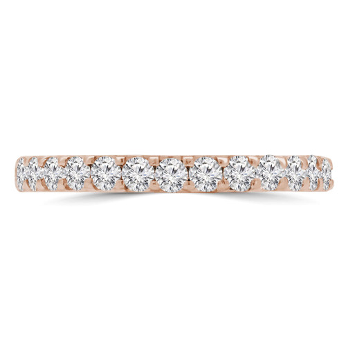 1/2 CTW Round Lab Created Diamond  Semi-Eternity Anniversary Wedding Band Ring in 14K Rose Gold (MD250077)