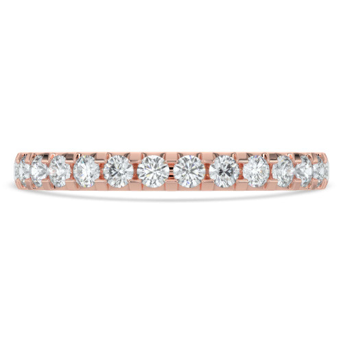 1/2 CTW Round Lab Created Diamond  Semi-Eternity Anniversary Wedding Band Ring in 14K Rose Gold (MD250077)