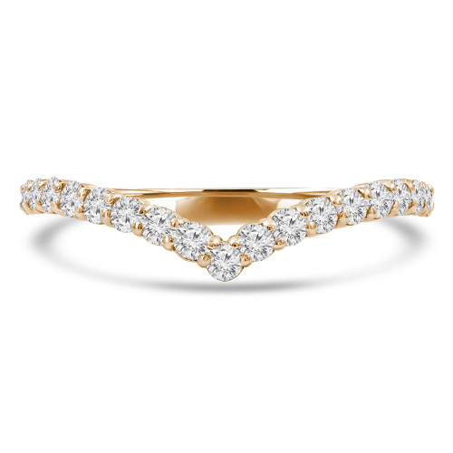 1/2 CTW Round Lab Created Diamond  Tiara Semi-Eternity Anniversary Wedding Band Ring in 14K Yellow Gold (MD250080)