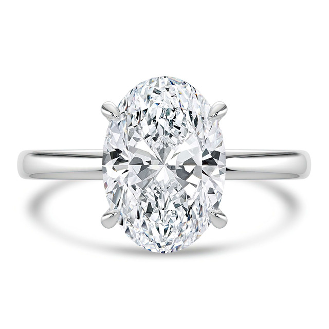 2 CTW Oval Lab Created Diamond Solitaire Engagement Ring With an IGI Certified 2 CT VS1 D Center in 14K White Gold (MVSHE1362-W)