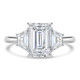 Emerald Lab Created Diamond Open Bridge Three-Stone Engagement Ring in White Gold (MVSLG1318-W)
