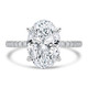 Oval Lab Created Diamond Hidden Halo Solitaire with Accents Engagement Ring in White Gold (MVSLG1322-W)