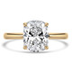 Cushion Lab Created Diamond Hidden Halo Open Bridge Solitaire with Accents Engagement Ring in Yellow Gold (MVSLG1392-Y)