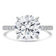 Round Lab Created Diamond Hidden Halo Solitaire with Accents Engagement Ring in White Gold (MVSLG1467-W)