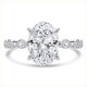 Oval Lab Created Diamond Hidden Halo Solitaire with Accents Engagement Ring in White Gold (MVSLG1498-W)