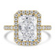 Radiant Lab Created Diamond 4-Prong Open Bridge Rollover Halo Engagement Ring in Yellow Gold with Hidden Halo (MVSLG1508-Y)