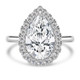 Pear Lab Created Diamond 3-Prong Open Bridge Halo Engagement Ring in White Gold (MVSLG1558-W)