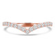 Round Lab Created Diamond Chevron Semi-Eternity Wedding Band Ring in Rose Gold (MVSXB1068-R)
