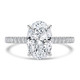 Oval Lab Created Diamond Cathedral Open Bridge Hidden Halo Solitaire with Accents Engagement Ring in White Gold (MVSLG1316-W)