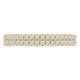 Round Lab Created Diamond Two-row Semi-Eternity Wedding Band Ring in Yellow Gold (MVSXB1070-Y)