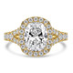 Cushion Lab Created Diamond 4-Prong Split-Shank Cathedral Open Bridge Halo Engagement Ring in Yellow Gold (MVSLG1514-Y)