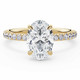 Oval Lab Created Diamond 4-Prong Solitaire with Accents Engagement Ring in Yellow Gold (MVSLG1584-Y)