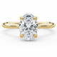 Oval Lab Created Diamond Hidden Halo Solitaire with Accents Engagement Ring in Yellow Gold with Accented Bridge (MVSLG1607-Y)