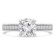 Round Diamond Vintage Cathedral Solitaire with Accents Engagement Ring in White Gold (MVS0285-W)