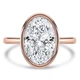 Oval Lab Created Diamond Bezel Set Solitaire Engagement Ring in Rose Gold (MVSLG1456-R)