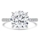 Round Lab Created Diamond Hidden Halo Solitaire with Accents Engagement Ring in White Gold (MVSLG1467-W)