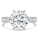 Round Lab Created Diamond 6-Prong Solitaire with Accents Engagement Ring in White Gold (MVSLG1513-W)