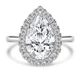 Pear Lab Created Diamond 3-Prong Open Bridge Halo Engagement Ring in White Gold (MVSLG1558-W)