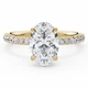 Oval Lab Created Diamond 4-Prong Solitaire with Accents Engagement Ring in Yellow Gold (MVSLG1584-Y)