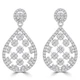 2 1/2 CTW Round Diamond Pear Cushion Cluster Drop/Dangle Earrings in 14K White Gold (MDR190015)