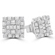 2/5 CTW Baguette Diamond Cluster Stud Earrings in 14K White Gold (MDR210091)