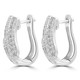 3/8 CTW Round Diamond Three-row  Huggie Earrings in 14K White Gold (MDR210111)