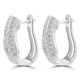 3/8 CTW Round Diamond Three-row  Huggie Earrings in 14K White Gold (MDR210111)