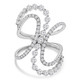 1 1/2 CTW Round Diamond Three-row Spiral Cocktail Ring in 18K White Gold (MDR220002)