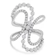 1 1/2 CTW Round Diamond Three-row Spiral Cocktail Ring in 18K White Gold (MDR220002)