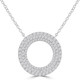 2/3 CTW Round Diamond Three-row Circle Necklace in 18K White Gold (MDR220017)
