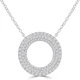2/3 CTW Round Diamond Three-row Circle Necklace in 18K White Gold (MDR220017)