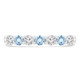 1/2 CTW Round Blue Topaz & Round Diamond 7-Stone Alternating Semi-Eternity Anniversary Wedding Band Ring in 14K White Gold (MDR220053)