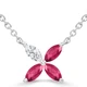 3/8 CTW Marquise Red Ruby & Marquise Diamond Floral Necklace in 14K White Gold (MDR220181)