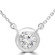 1/2 CT Round Diamond Bezel Necklace in 14K White Gold (MD200500)