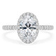 2 1/20 CTW Oval Diamond Claw Prongs Cathedral Oval Halo Engagement Ring in 14K White Gold with Hidden Halo (MD220329)