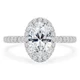 2 1/20 CTW Oval Diamond Claw Prongs Cathedral Oval Halo Engagement Ring in 14K White Gold with Hidden Halo (MD220329)