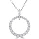 3/4 CTW Round Diamond Circle Symbolic Pendant Necklace in 14K White Gold (MD230317)