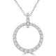 3/4 CTW Round Diamond Circle Symbolic Pendant Necklace in 14K White Gold (MD230317)