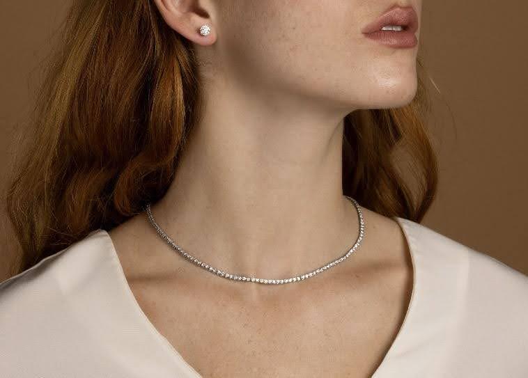 Custom White Gold Diamond Necklace