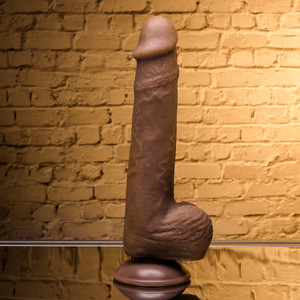 7” Natural Feel Flexskin Dildo, Dark 7” Natural Feel Flexskin Dildo, Dark