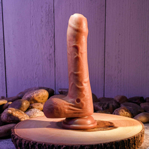 Peek A Boo Vibrating Dildo Dark Uncircumcised life-like vibrating dildo by Evolved Novelties Peek A Boo Vibrating Dildo Dark Uncircumcised life-like vibrating dildo by Evolved Novelties
