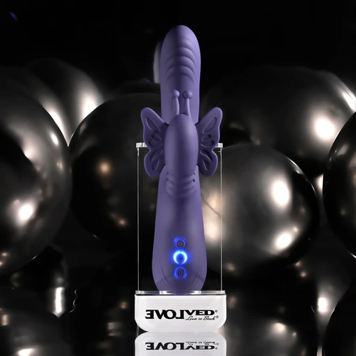 Wings of Frenzy, Wings of Frenzy Evolved Novelties, Wings of Frenzy EN-RS-7166-2, Silicone Rechargeable Thrusting Clitoral Dual Stimulation Vibrator, Evolved Novelties Silicone Rechargeable Thrusting Clitoral Dual Stimulation Vibrator, buy Wings of Frenzy, Evolved Novelties sex toy, adult toy Evolved Novelties, waterproof vibrator, rechargeable vibrator, thrusting vibrator, silicone vibrator body safe