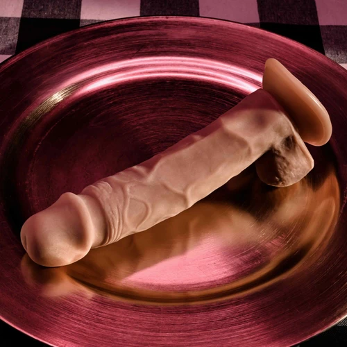 6.5" Natural Feel Dildo Dark, Realistic Dildo, from SELOPA by Evolved Novelties