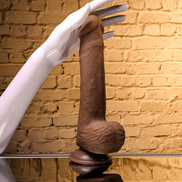 7” Natural Feel Flexskin Dildo, Dark