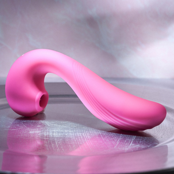Evolved Novelties - The Note - Thumping licking vibe shaped like a curved note lifestyle product photo