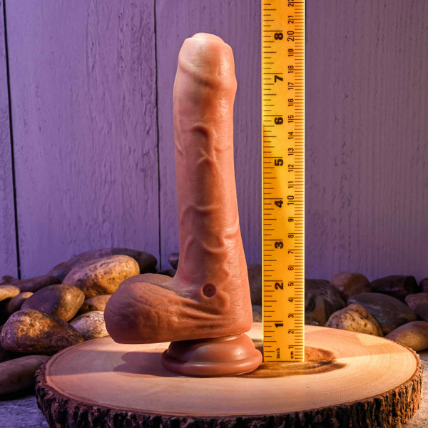 Peek A Boo Vibrating Dildo Dark Uncircumcised life-like vibrating dildo by Evolved Novelties