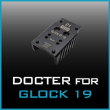 Docter/Noblex/Vortex Adapter Plate for Glock G17/G19 top down view with title text.