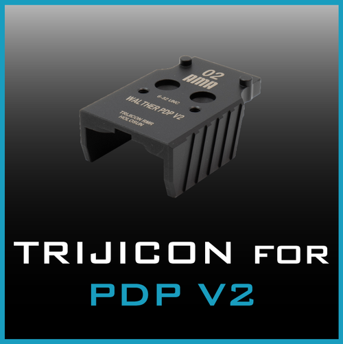 Showcased Trijicon/Holosun Adapter Plate designed for Walther PDP V2 from top-down view.