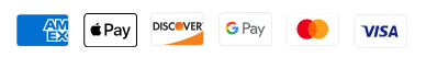 Accepted payments: Visa, Mastercard, AmEx, Discover, PayPal, Apple Pay