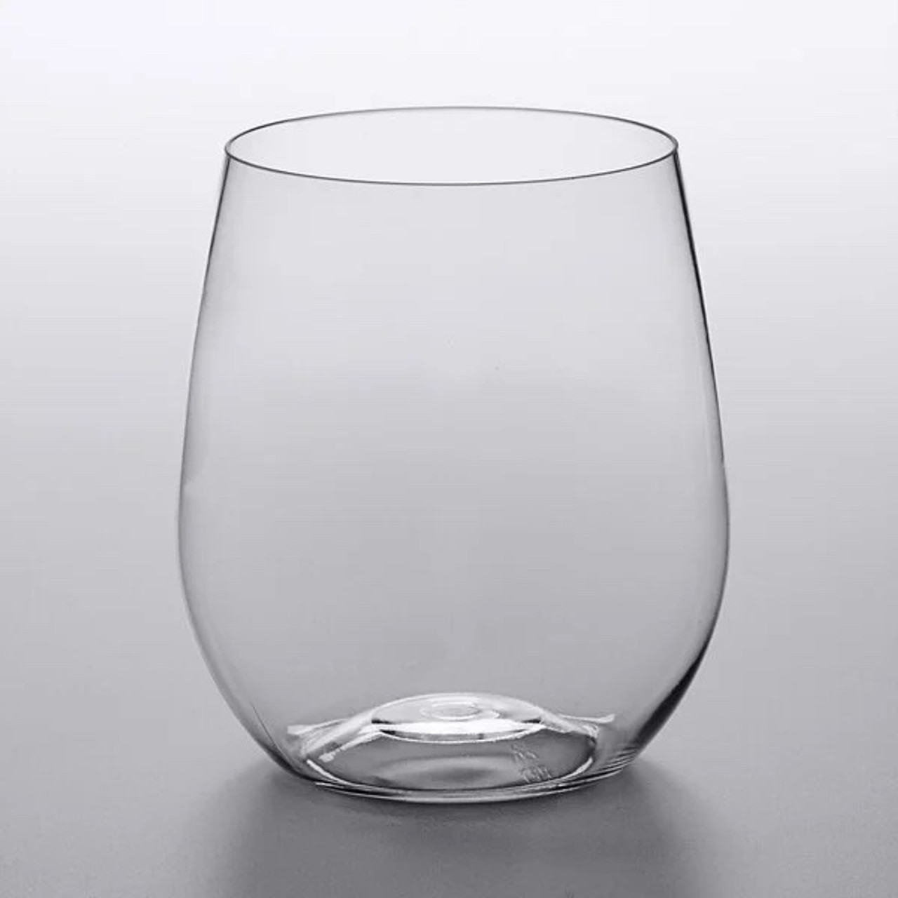 Visions 18 oz. Heavy Weight Clear Plastic Stemless Wine Glass - 64/Case